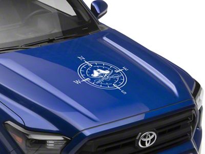 SEC10 Pirate Compass Hood Decal; White (Universal; Some Adaptation May Be Required)