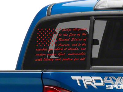 SEC10 Pledge Flag Decal; Red (Universal; Some Adaptation May Be Required)