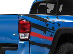 SEC10 Rear Bed Flag Decal; Red Line (16-23 Tacoma)