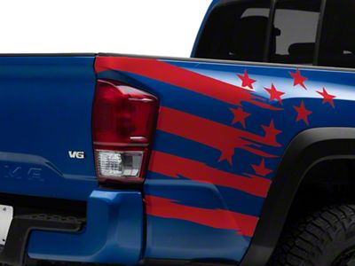 SEC10 Rear Bed Flag Decal; Red (16-23 Tacoma)