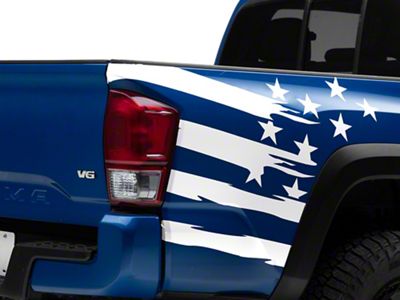 SEC10 Rear Bed Flag Decal; White (16-23 Tacoma)
