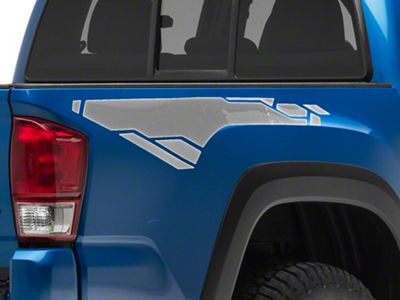 SEC10 Rear Bed Graphic; Silver (05-25 Tacoma)