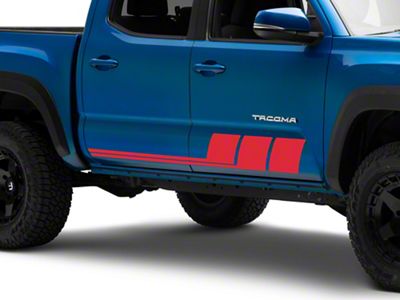 SEC10 Side Stripes; Red (05-25 Tacoma)