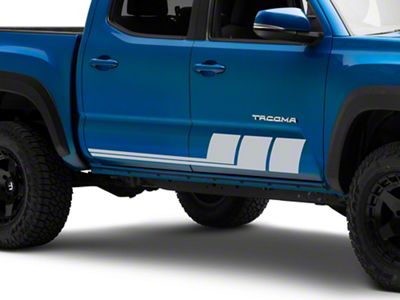 SEC10 Side Stripes; Silver (05-25 Tacoma)