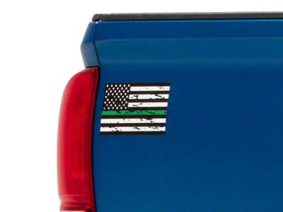 SEC10 Small Distressed Flag Decals; Green Line (Universal; Some Adaptation May Be Required)