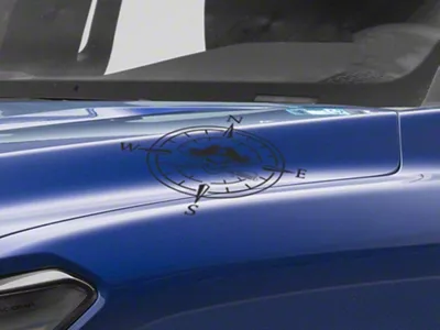 SEC10 Small Pirate Compass Decals; Gloss Black (Universal; Some Adaptation May Be Required)