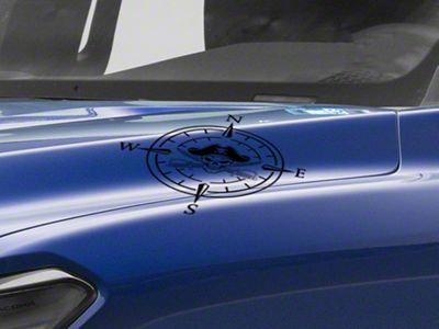 SEC10 Small Pirate Compass Decals; Matte Black (Universal; Some Adaptation May Be Required)