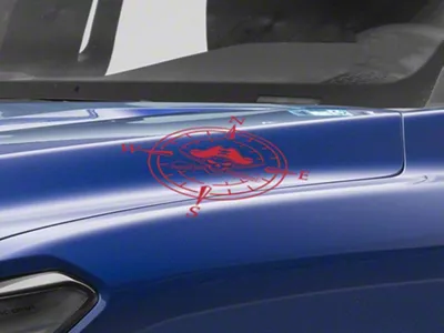 SEC10 Small Pirate Compass Decals; Red (Universal; Some Adaptation May Be Required)