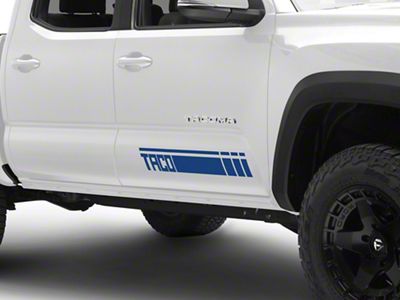 SEC10 TACO Rocker Decal; Blue (05-25 Tacoma)