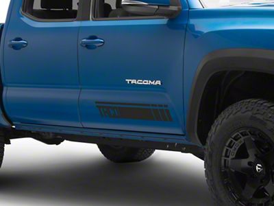 SEC10 TACO Rocker Decal; Matte Black (05-25 Tacoma)