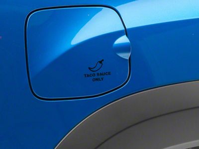 SEC10 TACO Sauce Only Fuel Door Decal; Gloss Black (05-25 Tacoma)