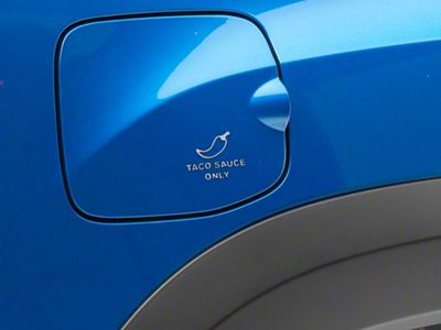 SEC10 TACO Sauce Only Fuel Door Decal; Silver (05-25 Tacoma)
