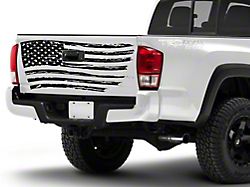 SEC10 Tailgate Flag Distressed Wave Decal; Matte Black (Universal; Some Adaptation May Be Required)