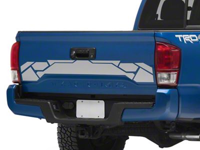 SEC10 TRD Style Tailgate Decal; Silver (16-23 Tacoma)