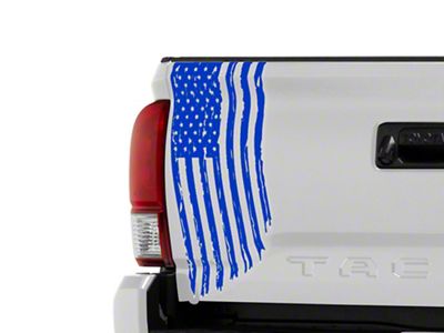 SEC10 Vertical Tailgate Distressed Flag Decal; Blue (05-25 Tacoma)