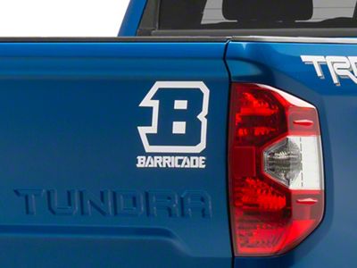 SEC10 Barricade B-Block Decal; White (Universal; Some Adaptation May Be Required)