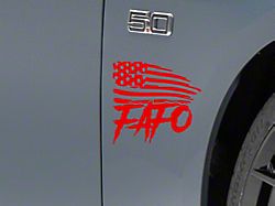 SEC10 FAFO Small Flag Decal; Red (Universal; Some Adaptation May Be Required)