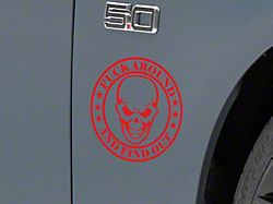 SEC10 FAFO Skull Decal; Red (Universal; Some Adaptation May Be Required)