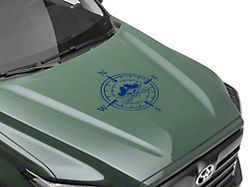 SEC10 Pirate Compass Hood Decal; Blue (Universal; Some Adaptation May Be Required)