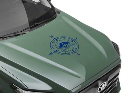 SEC10 Pirate Compass Hood Decal; Blue (Universal; Some Adaptation May Be Required)
