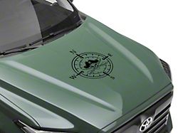 SEC10 Pirate Compass Hood Decal; Gloss Black (Universal; Some Adaptation May Be Required)