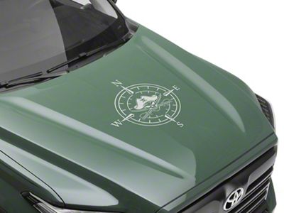 SEC10 Pirate Compass Hood Decal; Silver (Universal; Some Adaptation May Be Required)