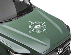 SEC10 Pirate Compass Hood Decal; White (Universal; Some Adaptation May Be Required)