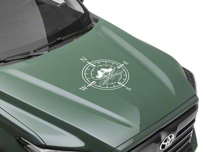 SEC10 Pirate Compass Hood Decal; White (Universal; Some Adaptation May Be Required)