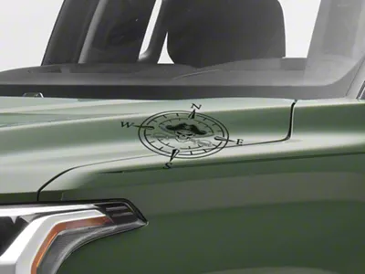 SEC10 Small Pirate Compass Decals; Gloss Black (Universal; Some Adaptation May Be Required)