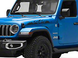 SEC10 Mountain Fender Decal; Matte Black (Universal; Some Adaptation May Be Required)