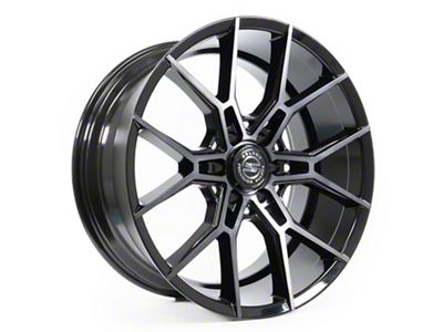 Select Precision Alloys Alpine Glossy Black with Brushed DDT Face Clear 6-Lug Wheel; 22x10; 25mm Offset (03-09 4Runner)