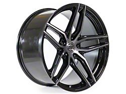 Select Precision Alloys Shadow Glossy Black with Brushed DDT Face Clear Wheel; 20x9; 20mm Offset (84-01 Jeep Cherokee XJ)