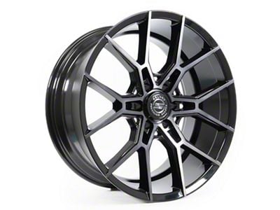Select Precision Alloys Alpine Glossy Black with Brushed DDT Face Clear 6-Lug Wheel; 22x10; 25mm Offset (24-25 Tacoma)