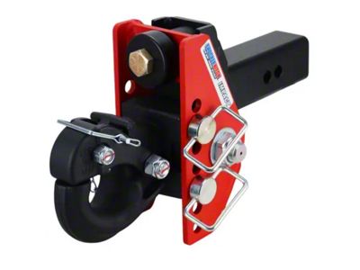 Shocker Hitch Impact 12K Cushion Pintle Hook for 2.50-Inch Receiver Hitch; 1-Inch Rise to 6-1/2-Inch Drop (Universal; Some Adaptation May Be Required)