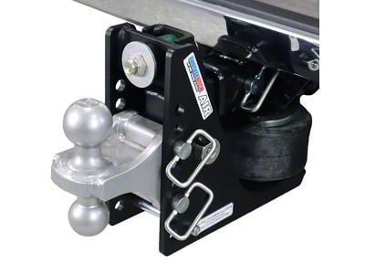 Shocker Hitch 12K Max Black Air Hitch and Silver Combo Ball Mount for 2-Inch Receiver Hitch; 0.50 to 4.50-Inch Drop (Universal; Some Adaptation May Be Required)