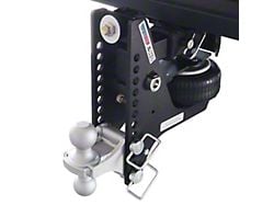 Shocker Hitch HD 20K Max Black Super Drop Air Hitch and Silver Combo Ball Mount for 3-Inch Receiver Hitch; 0.50 to 4.50-Inch Drop (Universal; Some Adaptation May Be Required)