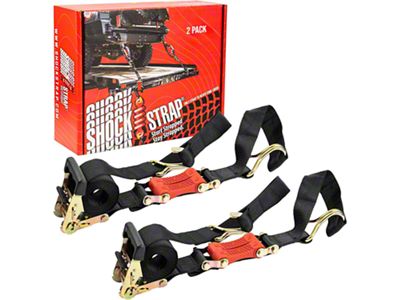 ShockStrap 2-Inch x 9-Foot Constant Tension Ratcheting Tie Down Straps; 6,000 lb.; 2-Pack