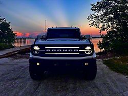 Sick Diesel LED Grille Lights; Black Frame (21-23 Bronco Outer Banks)