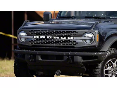 Sick Diesel LED Grille Lights; Smoked; Black Frame (21-25 Bronco Badlands)