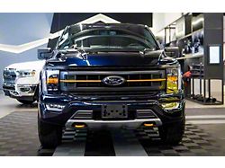 Sick Diesel LED Grille Lights; Smoked; Silver Frame (21-25 Bronco Black Diamond)