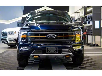 Sick Diesel LED Grille Lights; Smoked; Silver Frame (21-25 Bronco Black Diamond)