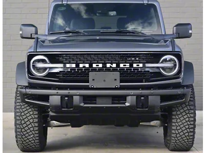 Sick Diesel LED Grille Lights; Smoked; Silver Frame (21-25 Bronco Badlands)