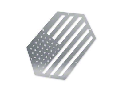 Skull Krushers American Hero Fender Emblem; Bare Aluminum (07-18 Jeep Wrangler JK)