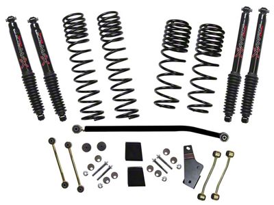 SkyJacker 3.50 to 4-Inch Dual Rate Long Travel Suspension Lift Kit with Black MAX Shocks (18-25 2.0L or 3.6L Jeep Wrangler JL Rubicon 4-Door)