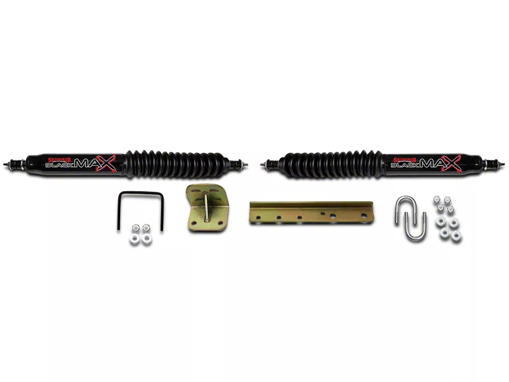 SkyJacker Jeep Wrangler Black MAX Dual Steering Stabilizer SkyJacker Jeep Wrangler Black MAX Dual Steering Stabilizer