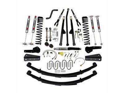 SkyJacker 4.50-Inch Rock Ready 2 Front Dual Rate Long Travel Suspension Lift Kit with Rear Leaf Springs and M95 Performance Shocks (84-01 4WD Jeep Cherokee XJ)