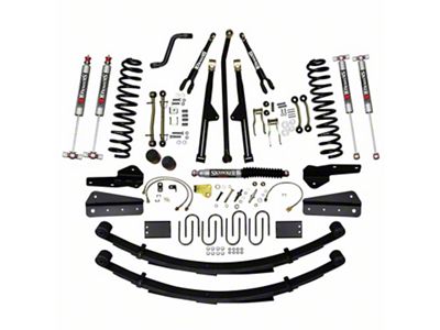SkyJacker 6-Inch Rock Ready 2 Front Dual Rate Long Travel Suspension Lift Kit with Rear Leaf Springs and M95 Performance Shocks (84-01 4WD Jeep Cherokee XJ)