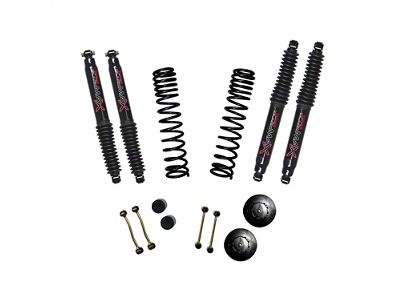 SkyJacker 2.50-Inch Dual Rate Long Travel Suspension Lift Kit with 1-Inch Rear Coil Spacers and Black MAX Shocks (20-25 Jeep Gladiator JT, Excluding Launch Edition, Mojave & Rubicon)