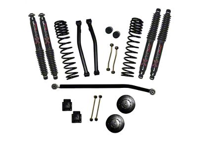 SkyJacker 3.50-Inch Dual Rate Long Travel Suspension Lift Kit with 2-Inch Rear Coil Spacers and Black MAX Shocks (20-25 Jeep Gladiator JT Launch Edition, Rubicon)