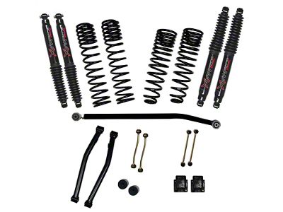 SkyJacker 3.50-Inch Dual Rate Long Travel Suspension Lift Kit with 2-Inch Rear Coil Springs and Black MAX Shocks (20-25 Jeep Gladiator JT Launch Edition, Rubicon)